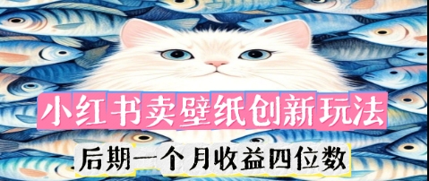小红书卖壁纸创新玩法，后期一个月收益四位数-百创网