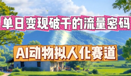 单日变现破k的流量密码，AI动物拟人化赛道-百创网