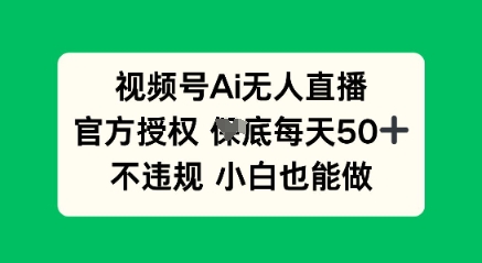 视频号AI无人直播，官方授权  每天50+，不违规 小白也能做-百创网