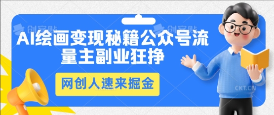 AI绘画变现秘籍：公众号流量主副业狂挣，网创人速来掘金-百创网