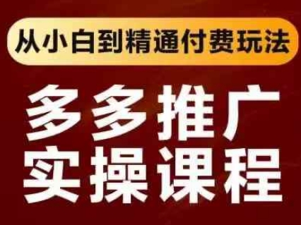 拼多多推广实操课程，从小白到精通付费玩法-百创网