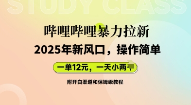 哔哩哔哩暴力拉新：2025年新风口，一单12元，一天数张(附开白渠道和保姆级教程)-百创网