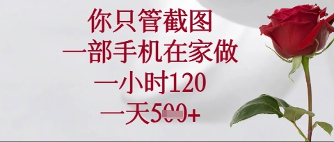 你只管截图，一部手机在家操作，一小时120.一天5张【揭秘】-百创网