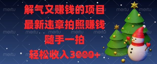 解气又挣钱的项目，最新违章拍照挣钱，随手一拍，轻松收入数张【揭秘】-百创网